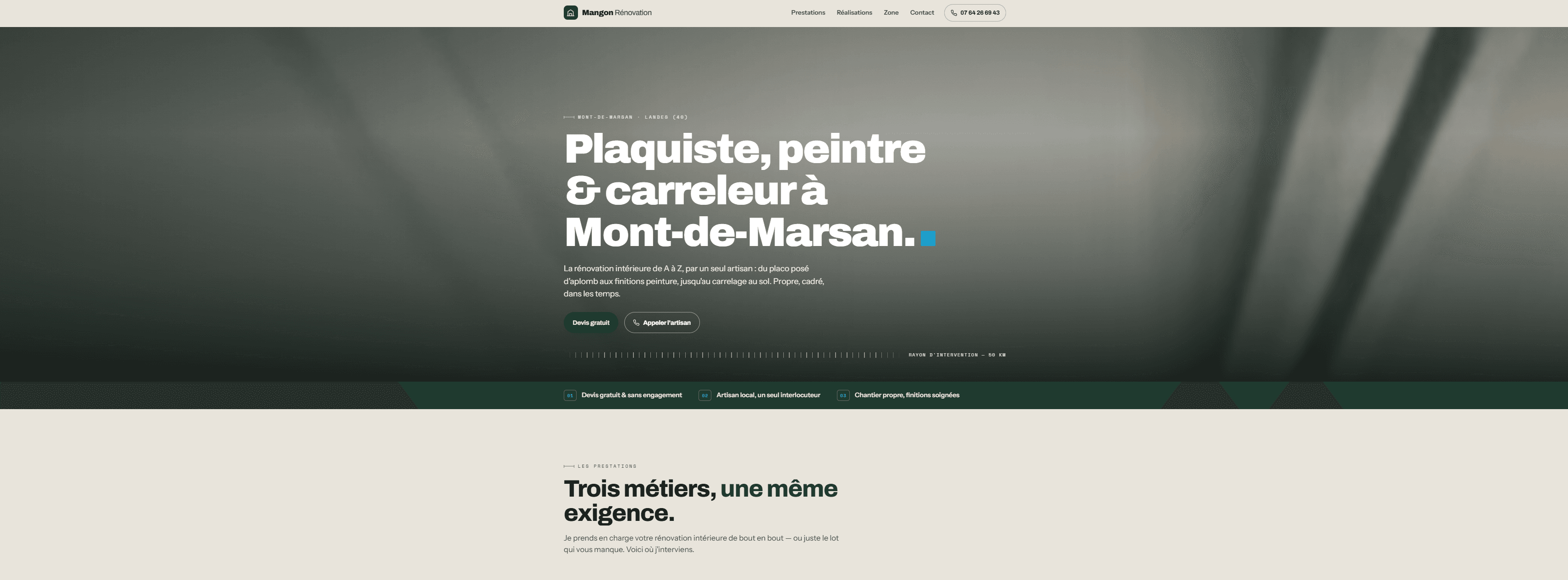 Aperçu du site Mangon Rénovation